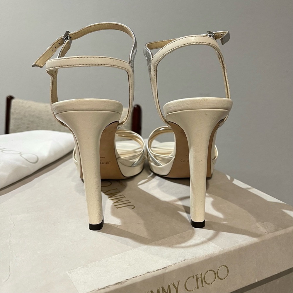 Jimmy Choo Lilah 100 Latte Mix Platform Sandals - Picture 5 of 7